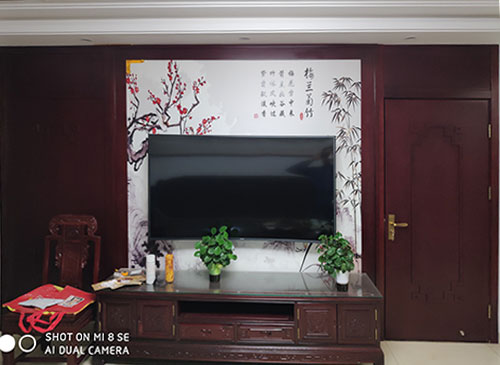 安徽中式家庭装修电视柜效果展示